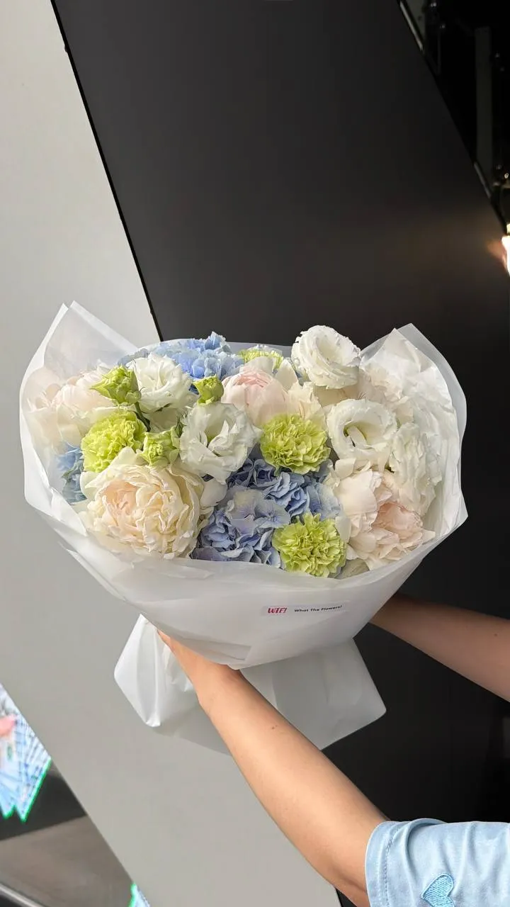 Blue Pastel Mix — designer bouquet by WTF! Dnipro