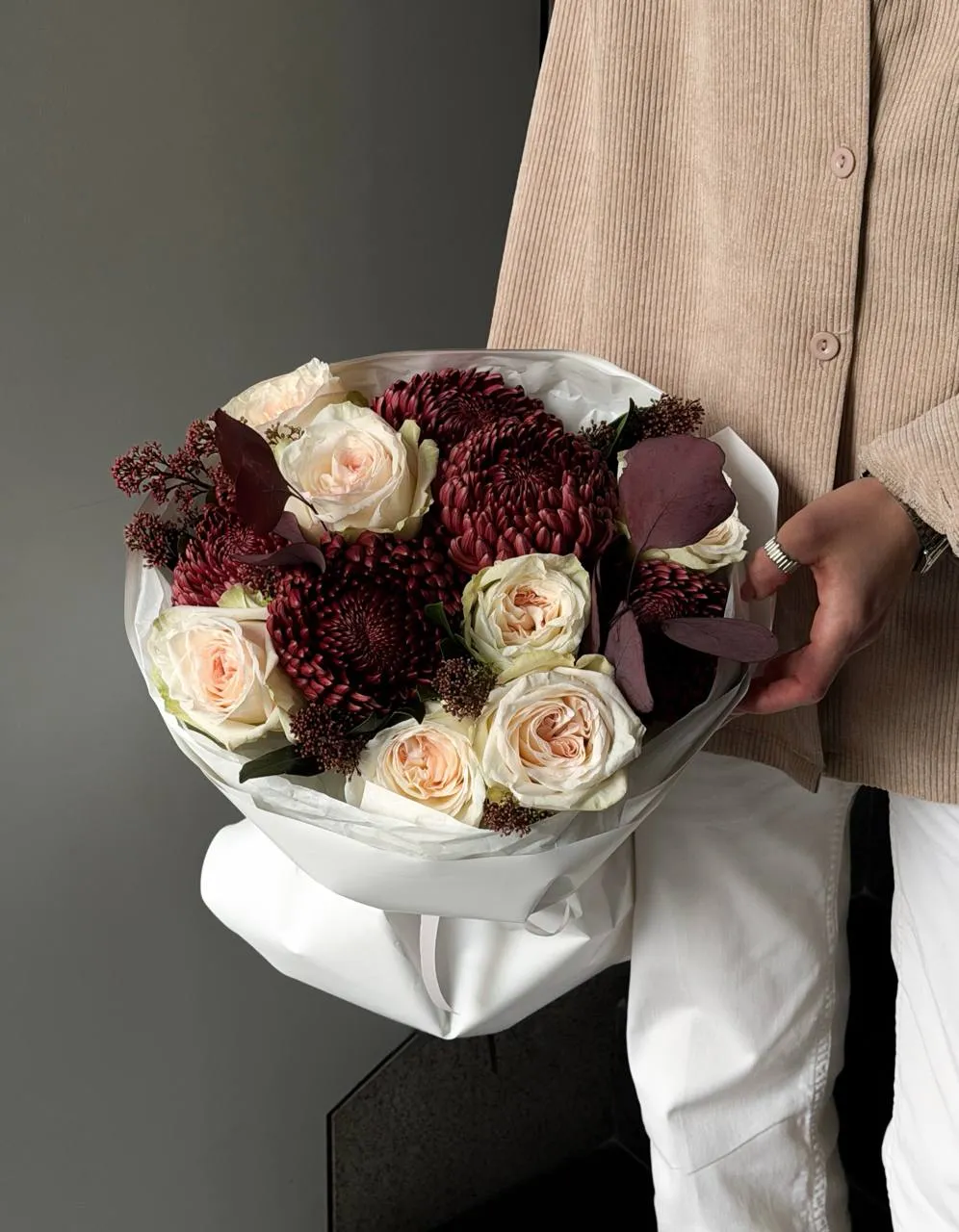 Burgundy Cream Bloom — авторский букет от WTF! Днепр