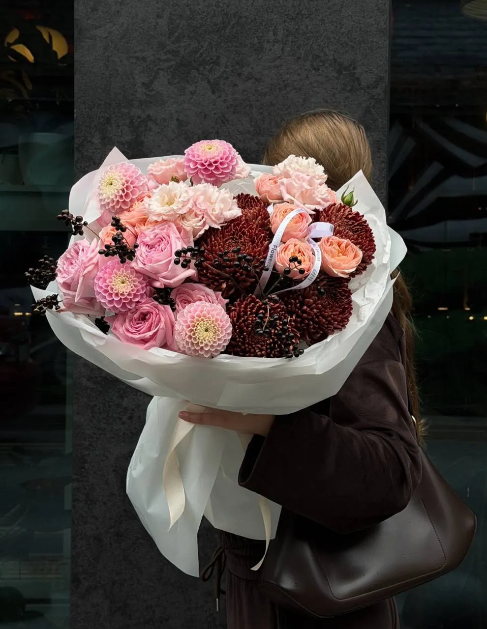 Dark Rose Dahlia — авторский букет от WTF! Днепр