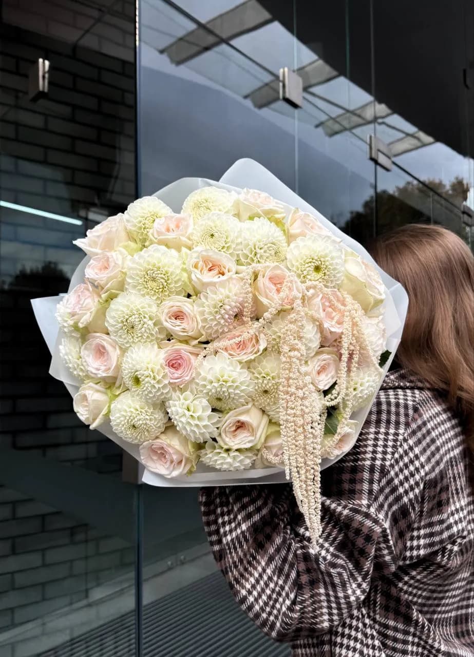 Pearl Dahlia Bloom — designer bouquet by WTF! Dnipro