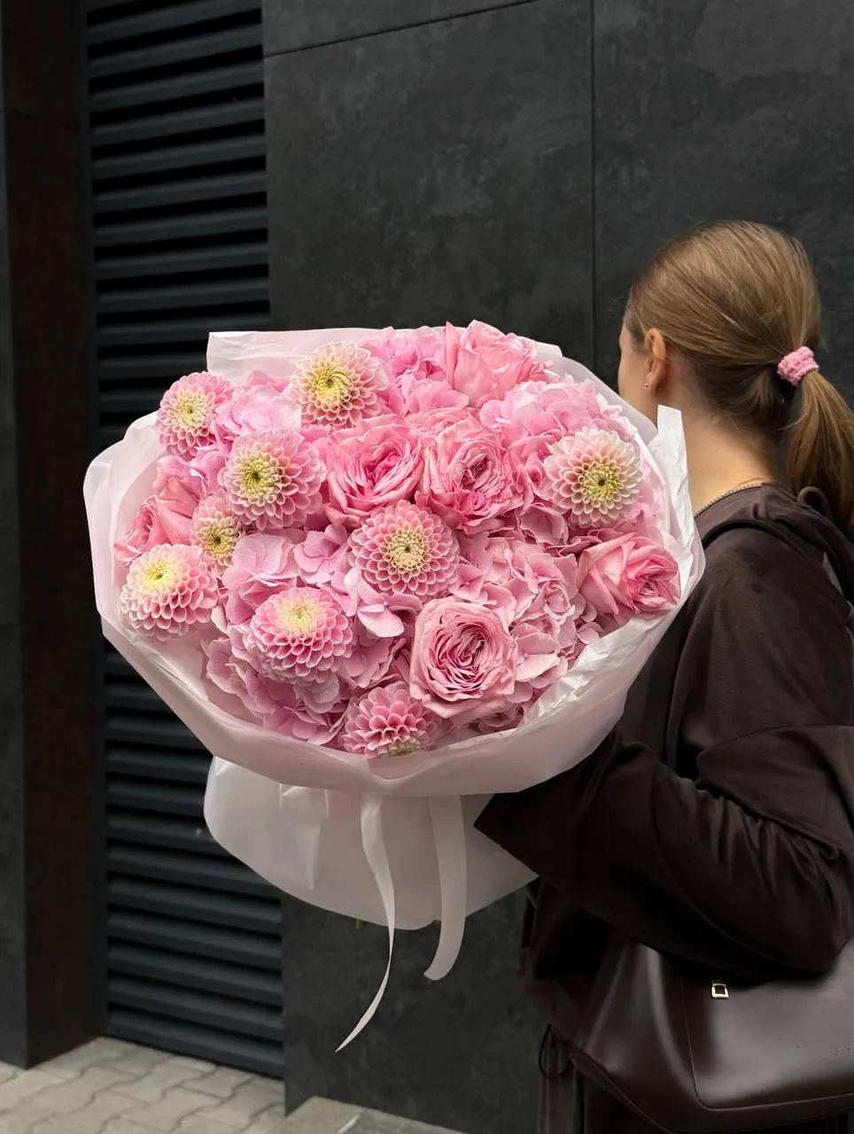 Pink Dahlia Hydrangea — авторський букет від WTF! Дніпро