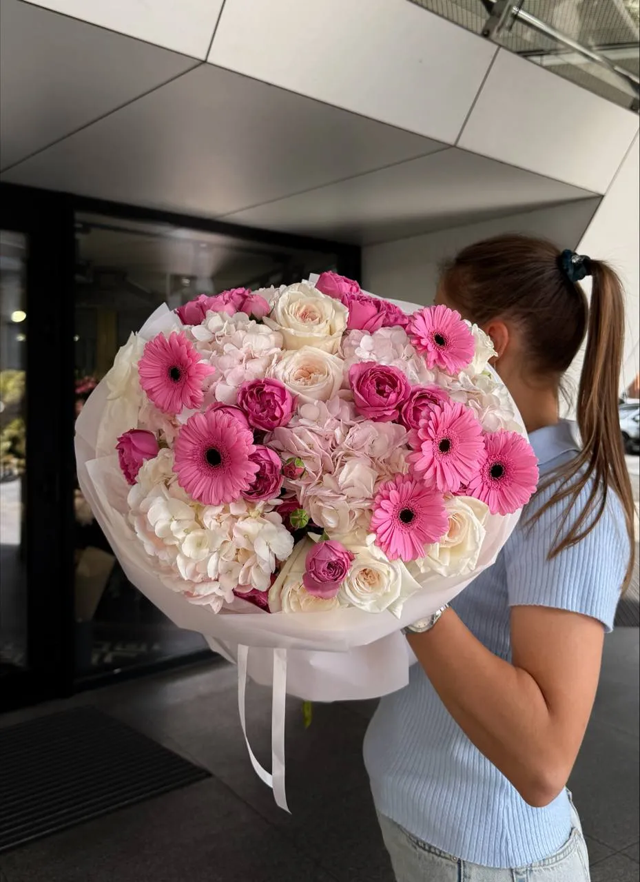 Pink Gerbera Luxe — designer bouquet by WTF! Dnipro