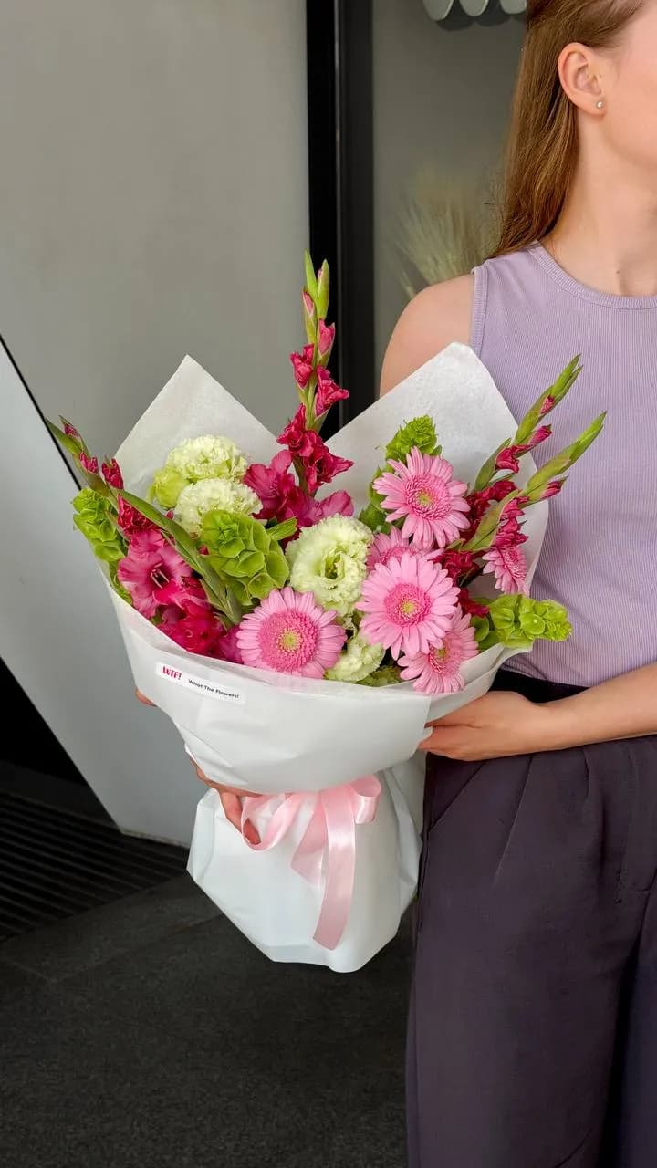 Pink Gladiolus Mix — авторський букет від WTF! Дніпро