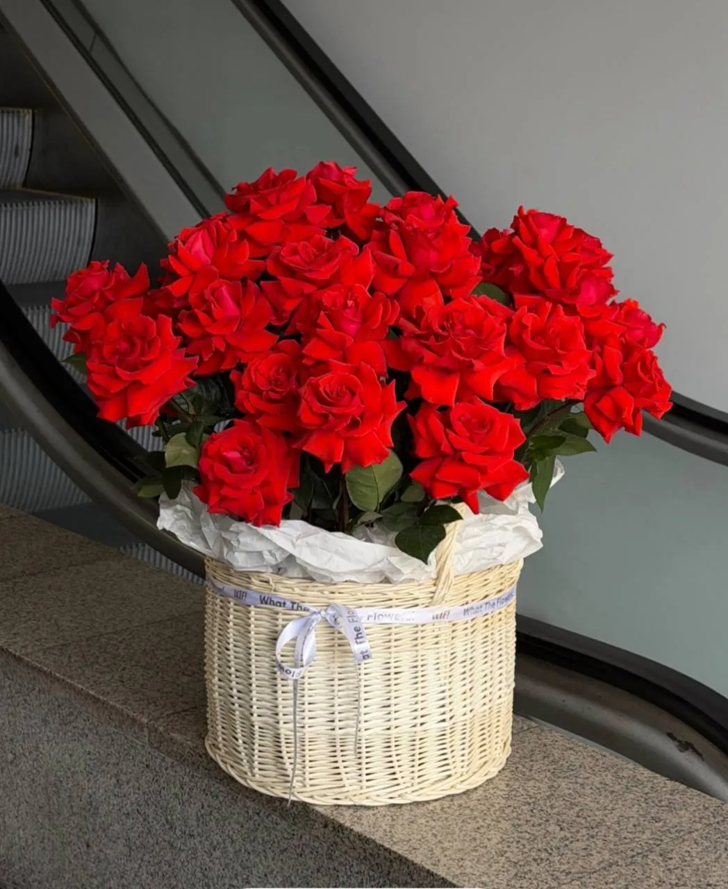 Red Elegance Basket — designer bouquet by WTF! Dnipro